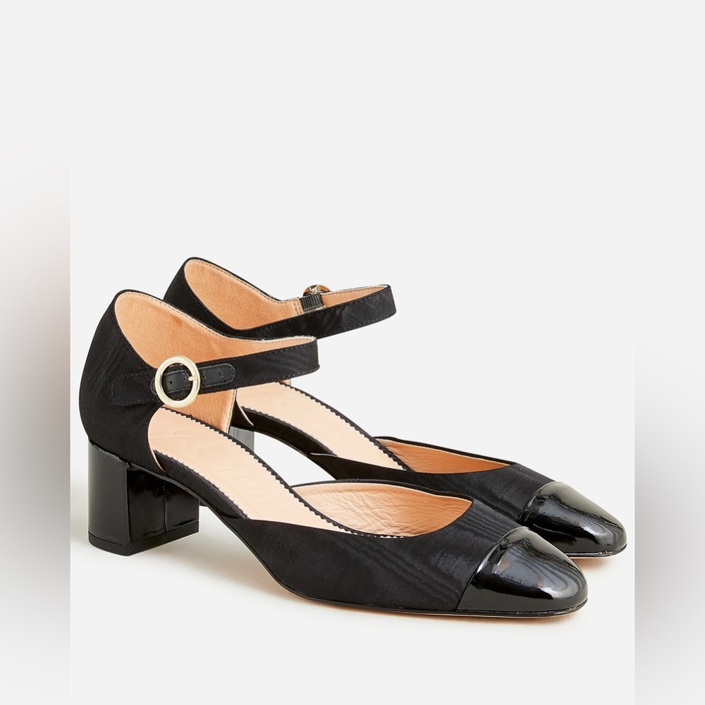 NWT JCrew Millie ankle-strap heels in moiré